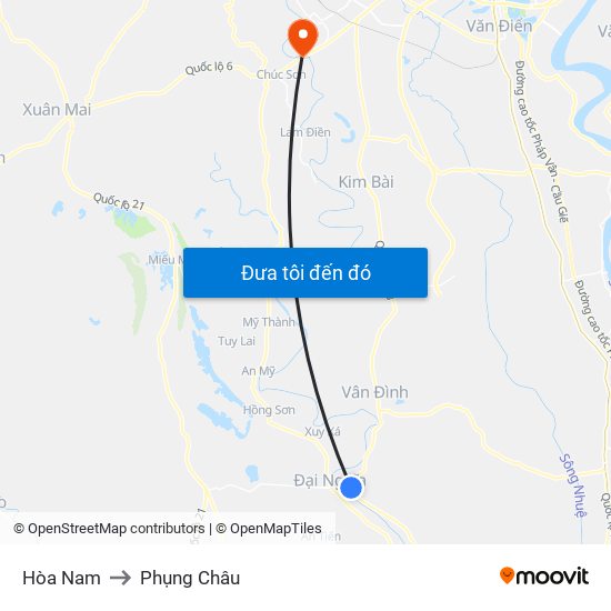 Hòa Nam to Phụng Châu map