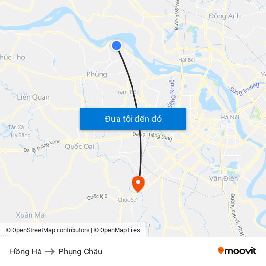 Hồng Hà to Phụng Châu map