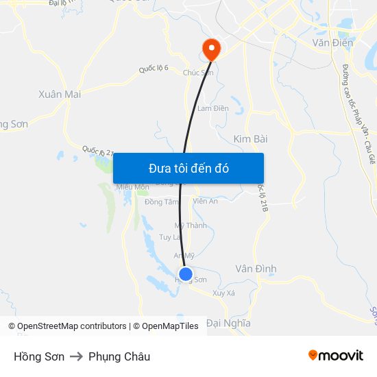 Hồng Sơn to Phụng Châu map