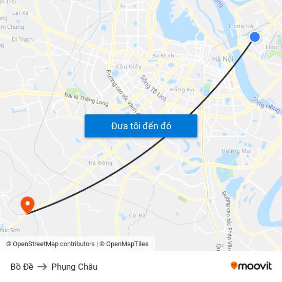 Bồ Đề to Phụng Châu map