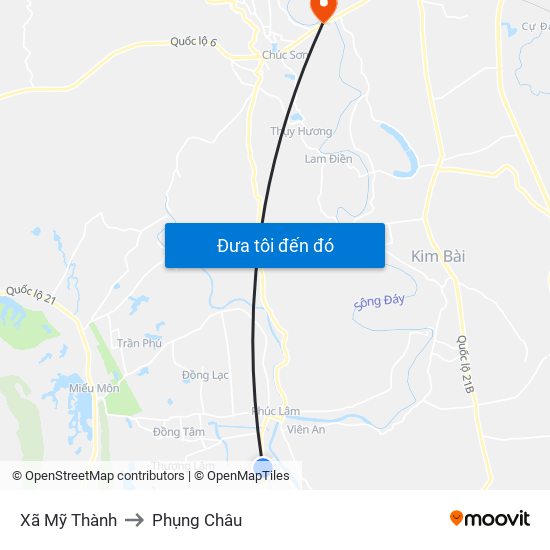 Xã Mỹ Thành to Phụng Châu map