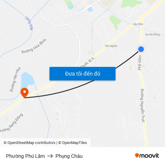 Phường Phú Lãm to Phụng Châu map