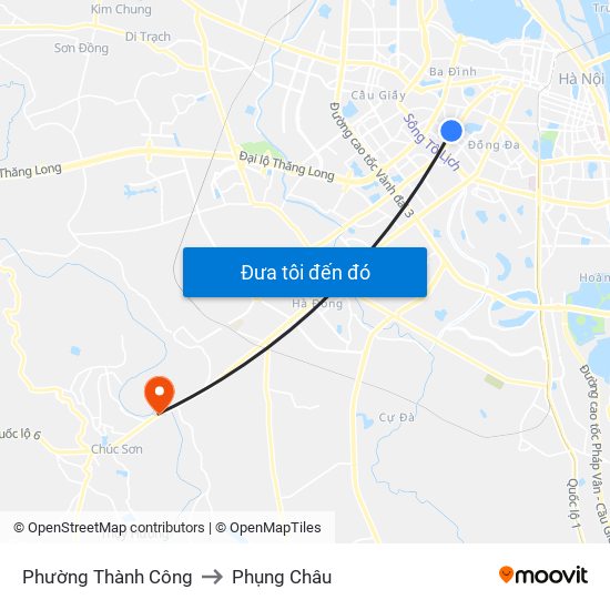 Phường Thành Công to Phụng Châu map