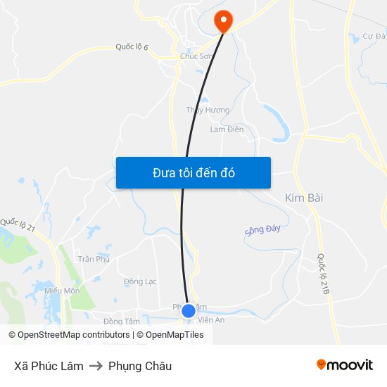 Xã Phúc Lâm to Phụng Châu map