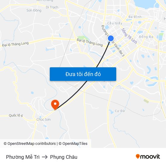 Phường Mễ Trì to Phụng Châu map