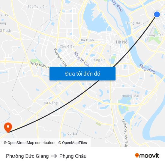 Phường Đức Giang to Phụng Châu map