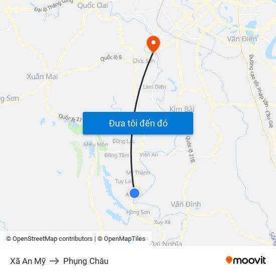 Xã An Mỹ to Phụng Châu map