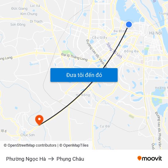 Phường Ngọc Hà to Phụng Châu map