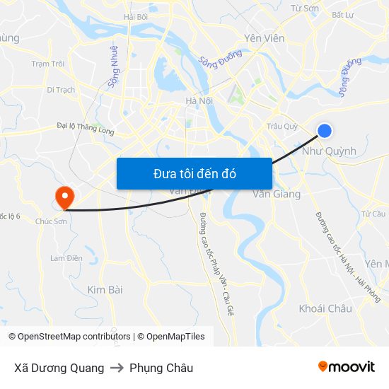 Xã Dương Quang to Phụng Châu map