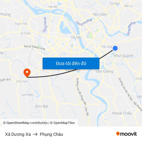 Xã Dương Xá to Phụng Châu map