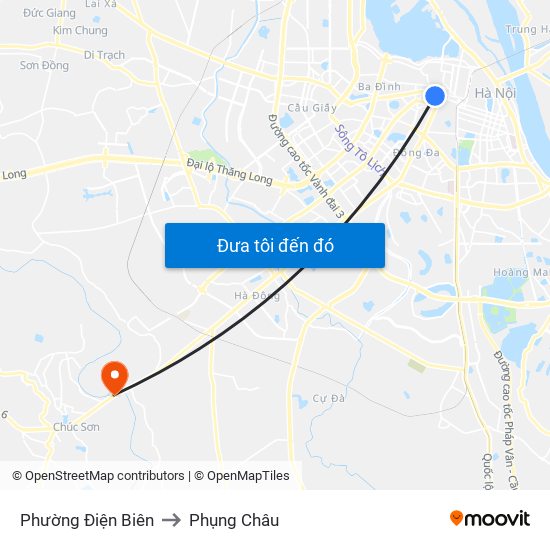 Phường Điện Biên to Phụng Châu map