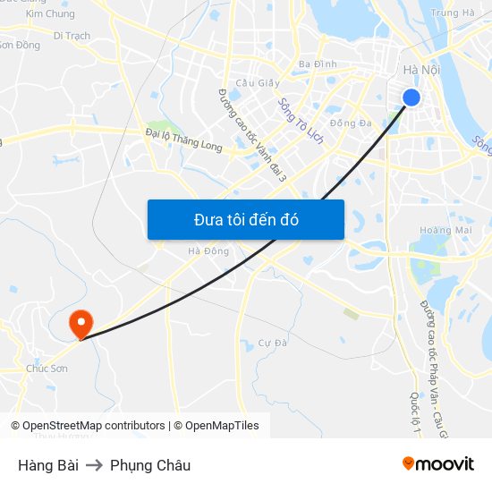 Hàng Bài to Phụng Châu map