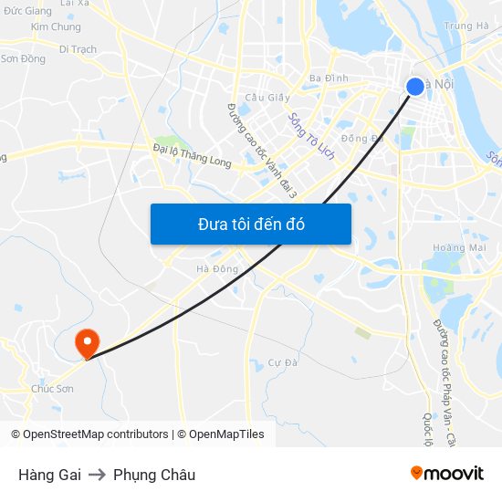 Hàng Gai to Phụng Châu map