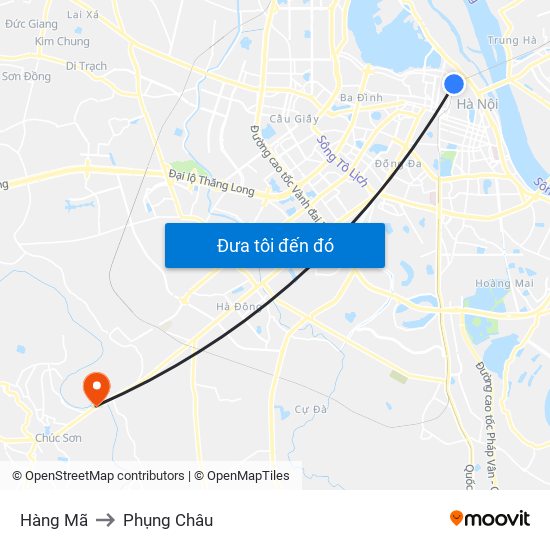 Hàng Mã to Phụng Châu map