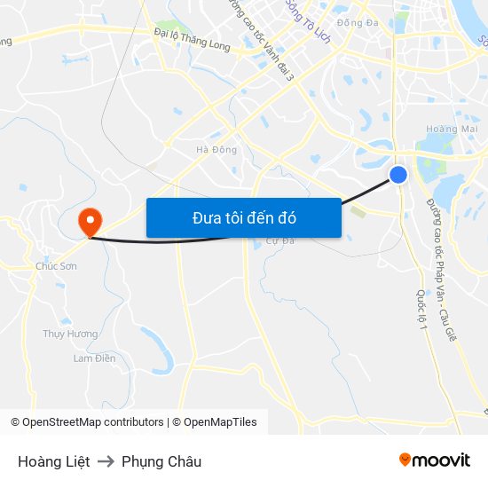 Hoàng Liệt to Phụng Châu map