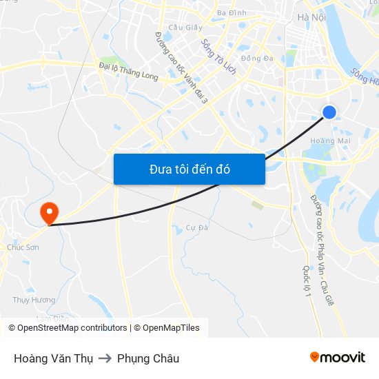 Hoàng Văn Thụ to Phụng Châu map