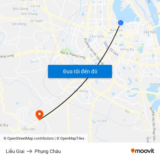 Liễu Giai to Phụng Châu map