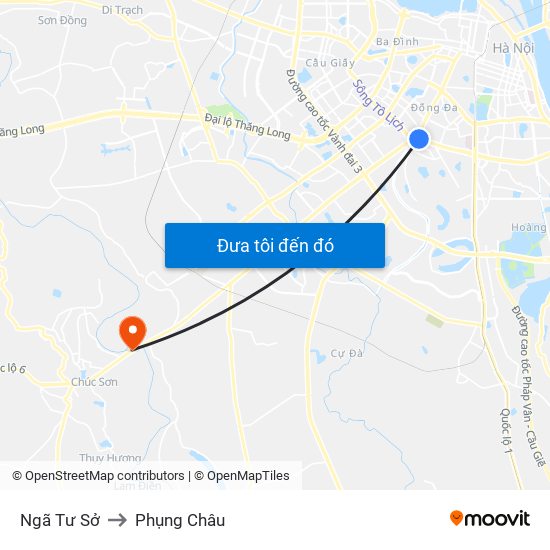 Ngã Tư Sở to Phụng Châu map