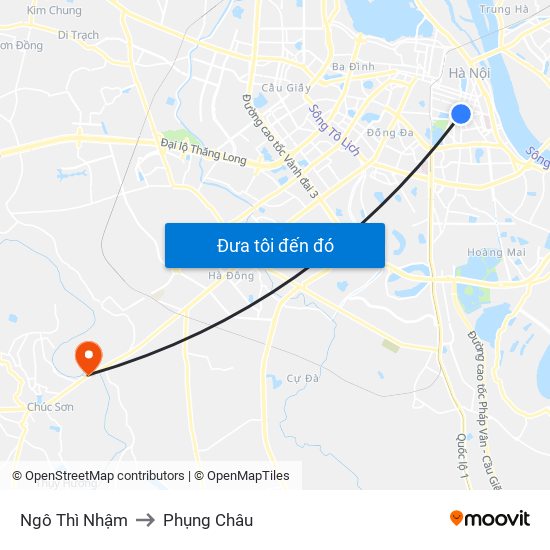 Ngô Thì Nhậm to Phụng Châu map