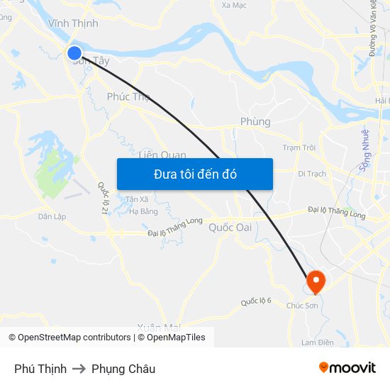 Phú Thịnh to Phụng Châu map