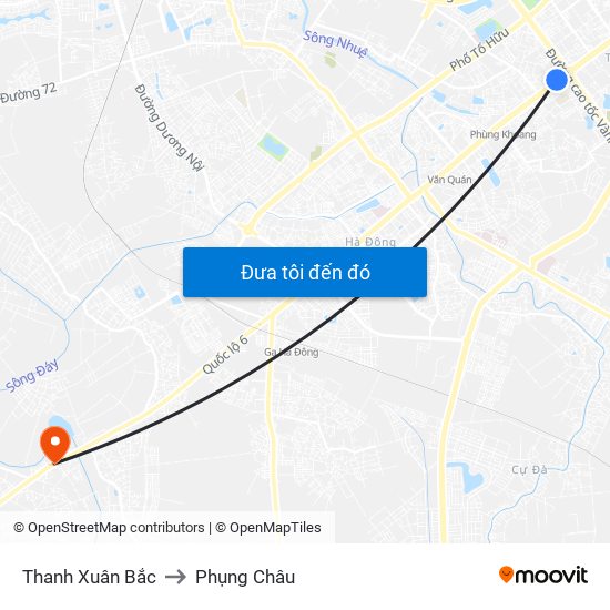 Thanh Xuân Bắc to Phụng Châu map