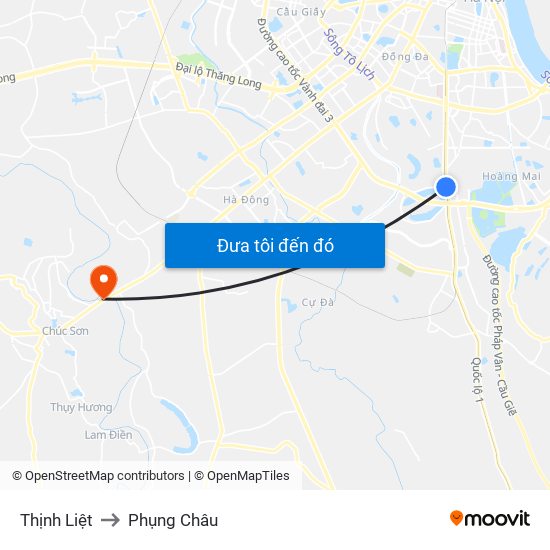 Thịnh Liệt to Phụng Châu map