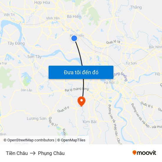 Tiền Châu to Phụng Châu map