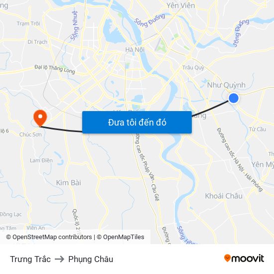 Trưng Trắc to Phụng Châu map