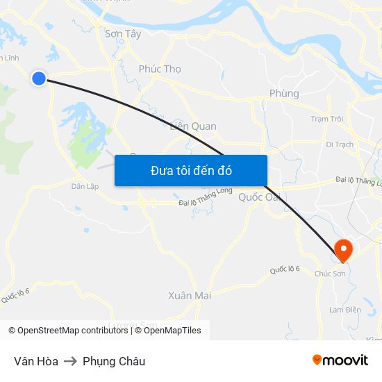 Vân Hòa to Phụng Châu map