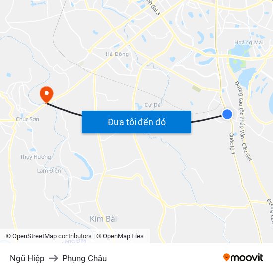 Ngũ Hiệp to Phụng Châu map