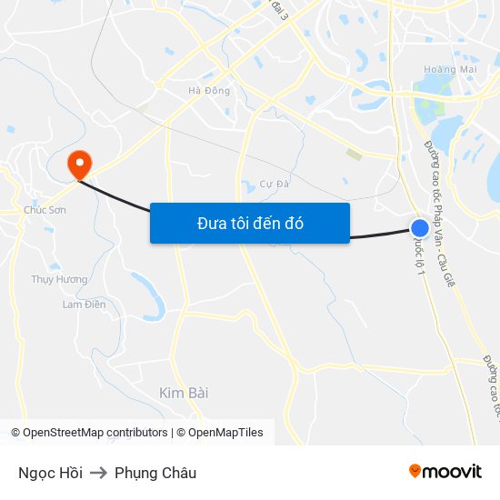 Ngọc Hồi to Phụng Châu map