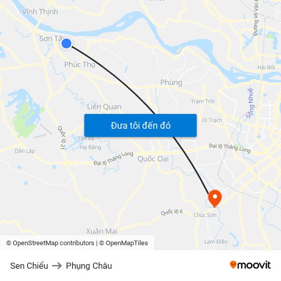 Sen Chiểu to Phụng Châu map