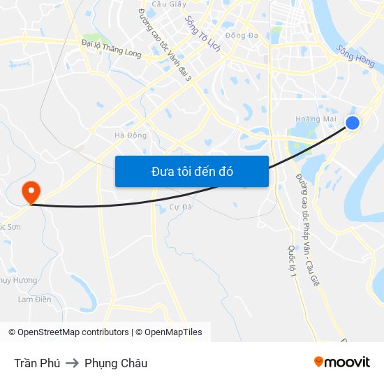 Trần Phú to Phụng Châu map