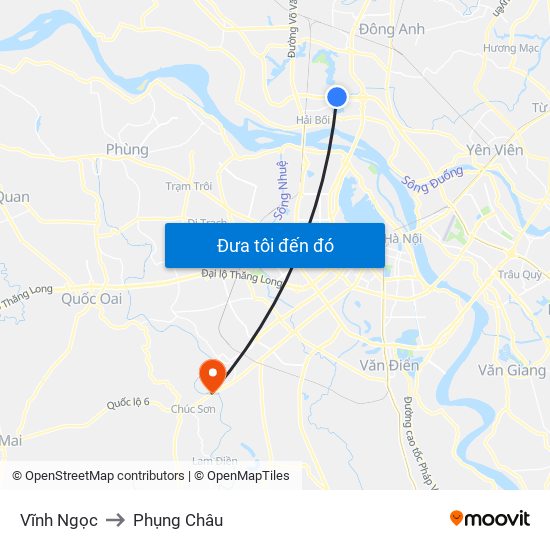 Vĩnh Ngọc to Phụng Châu map