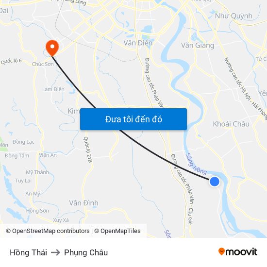 Hồng Thái to Phụng Châu map