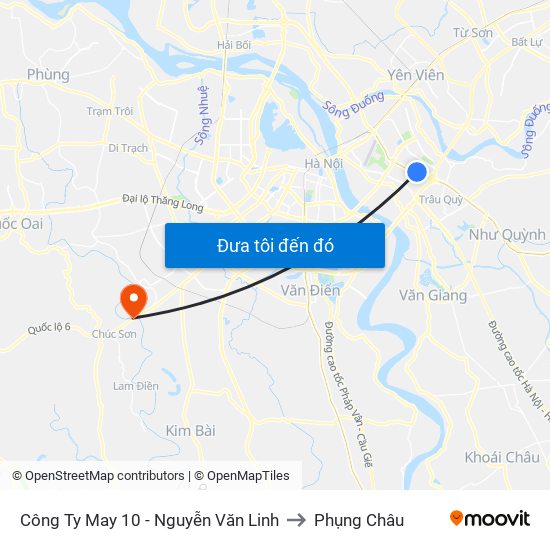 Công Ty May 10 - Nguyễn Văn Linh to Phụng Châu map