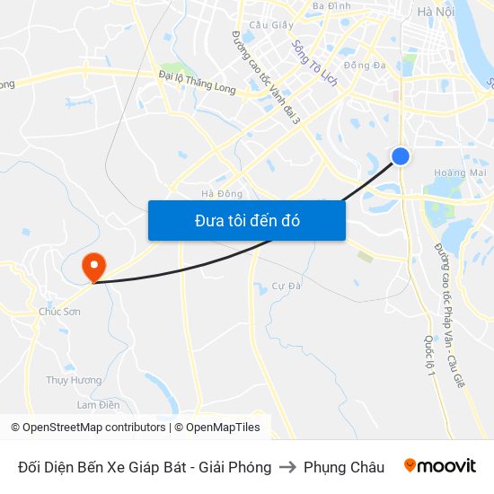 Đối Diện Bến Xe Giáp Bát - Giải Phóng to Phụng Châu map