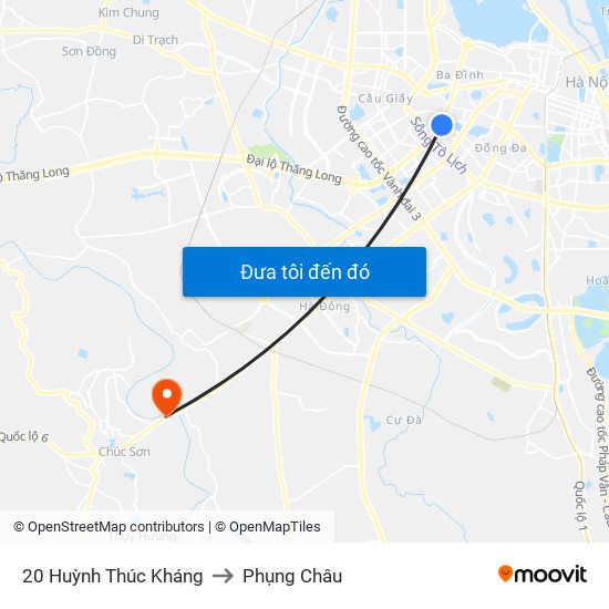 20 Huỳnh Thúc Kháng to Phụng Châu map