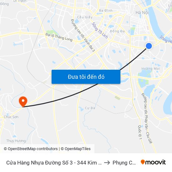 Cửa Hàng Nhựa Đường Số 3 - 344 Kim Ngưu to Phụng Châu map