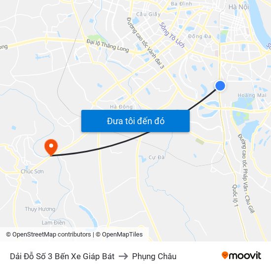 Dải Đỗ Số 3 Bến Xe Giáp Bát to Phụng Châu map