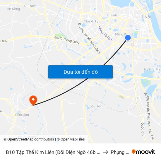 B10 Tập Thể Kim Liên (Đối Diện Ngõ 46b Phạm Ngọc Thạch) to Phụng Châu map