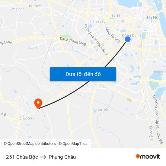 251 Chùa Bộc to Phụng Châu map