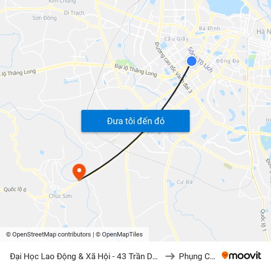 Đại Học Lao Động & Xã Hội - 43 Trần Duy Hưng to Phụng Châu map