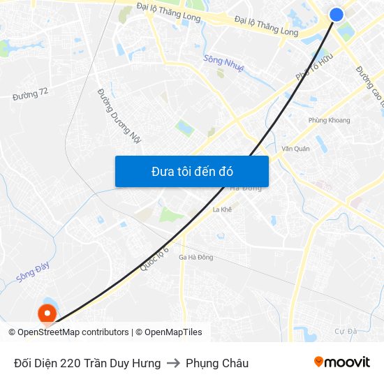 Đối Diện 220 Trần Duy Hưng to Phụng Châu map