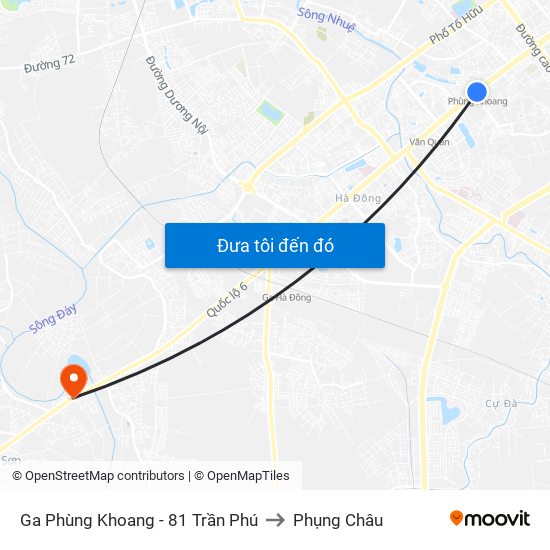 Ga Phùng Khoang - 81 Trần Phú to Phụng Châu map