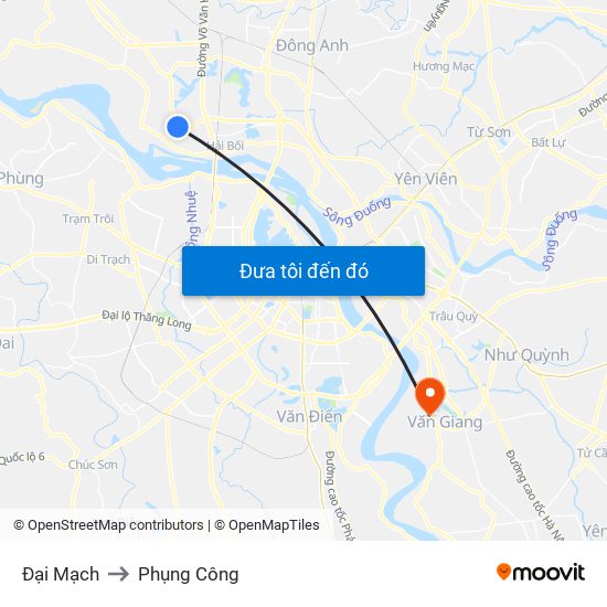 Đại Mạch to Phụng Công map