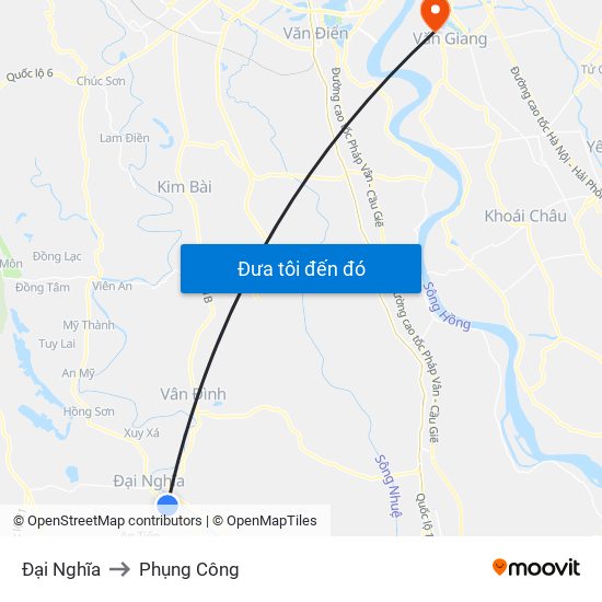 Đại Nghĩa to Phụng Công map