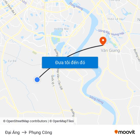 Đại Áng to Phụng Công map