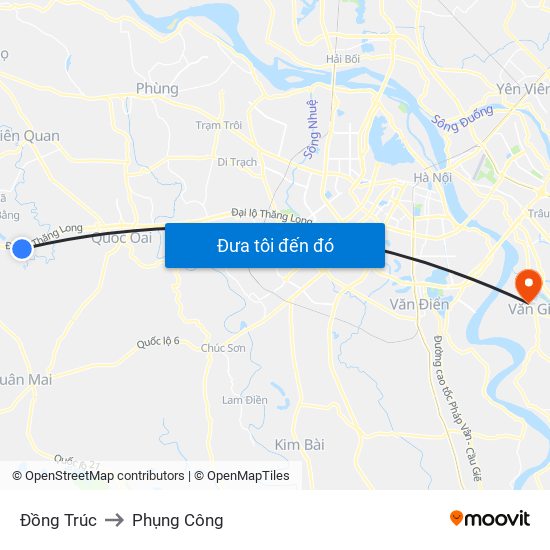 Đồng Trúc to Phụng Công map