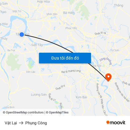 Vật Lại to Phụng Công map